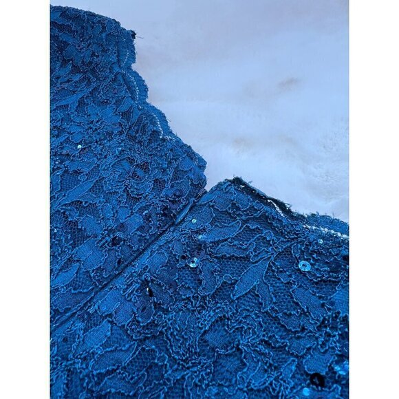 New Alex Evenings Women's Plus Size 16W Stretch Lace Bodice Mock One Piece Gown - Picture 7 of 11